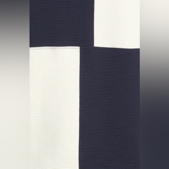 Ted Baker Waffle Knit Panelled Polo Shirt in Navy - Picture 5 of 16